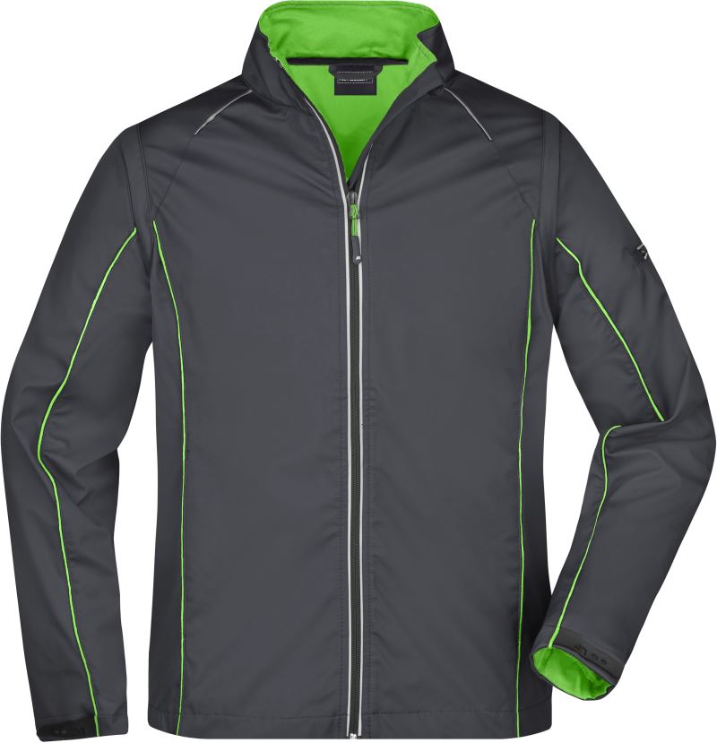 Levně Pánská softshellová bunda s odepínacími rukávy - iron grey/green