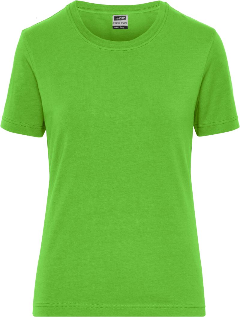 Levně Dámské pracovní elast. tričko z bio bavlny - Solid - lime green