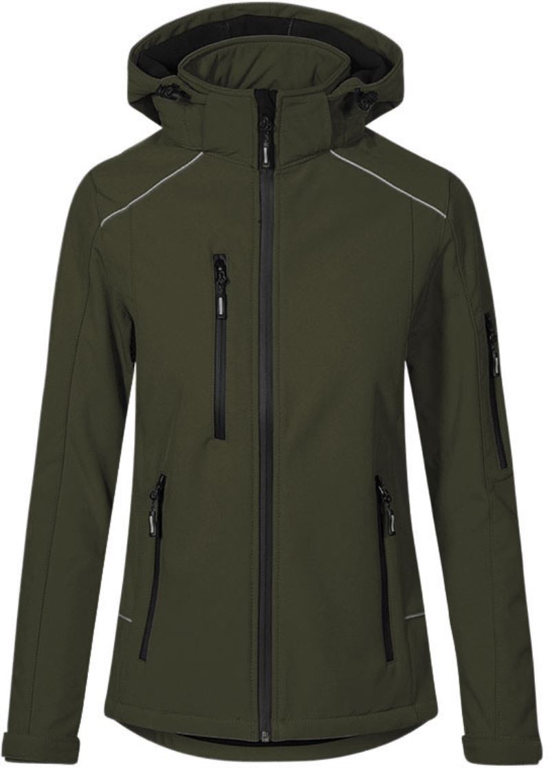 Levně Dámská zimní softshellová bunda - khaki