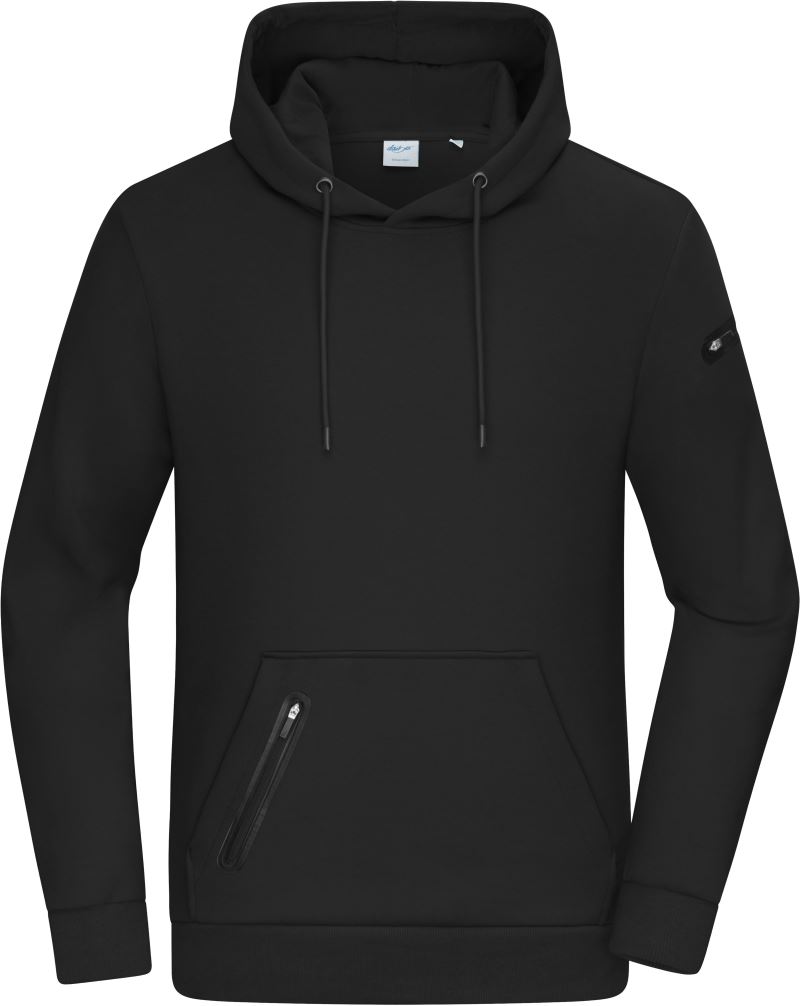 Levně Pánská interlock mikina s kapucí - black
