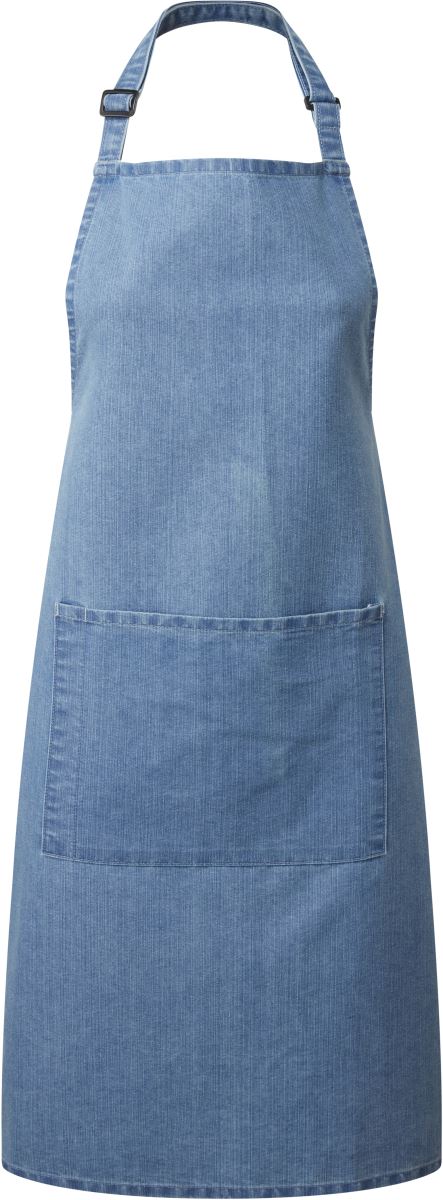 Levně Zástěra s laclem a kapsou na břiše "Colours" - blue denim