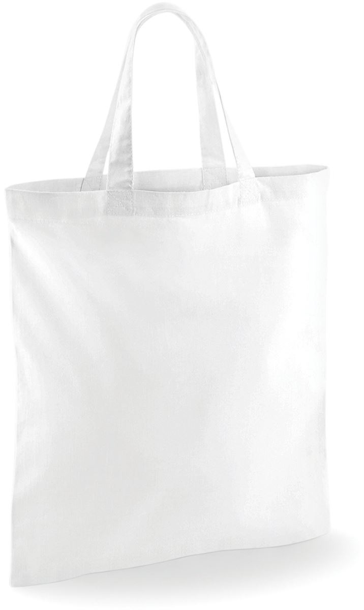 Levně Bavlněná taška s krátkým uchem - white