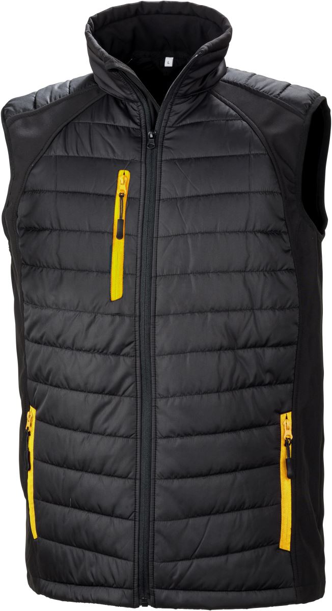 Levně Hybridní vesta "Compass" - black/yellow
