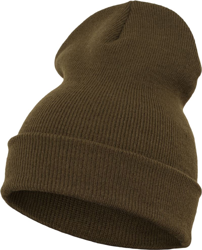 Levně Dlouhá pletená čepice - olive