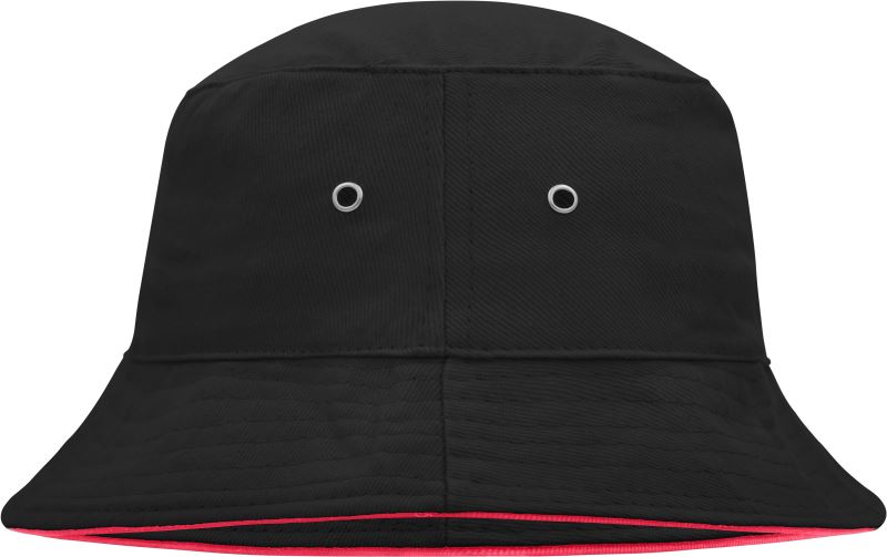 Levně Rybářský klobouk s lemem - black/red