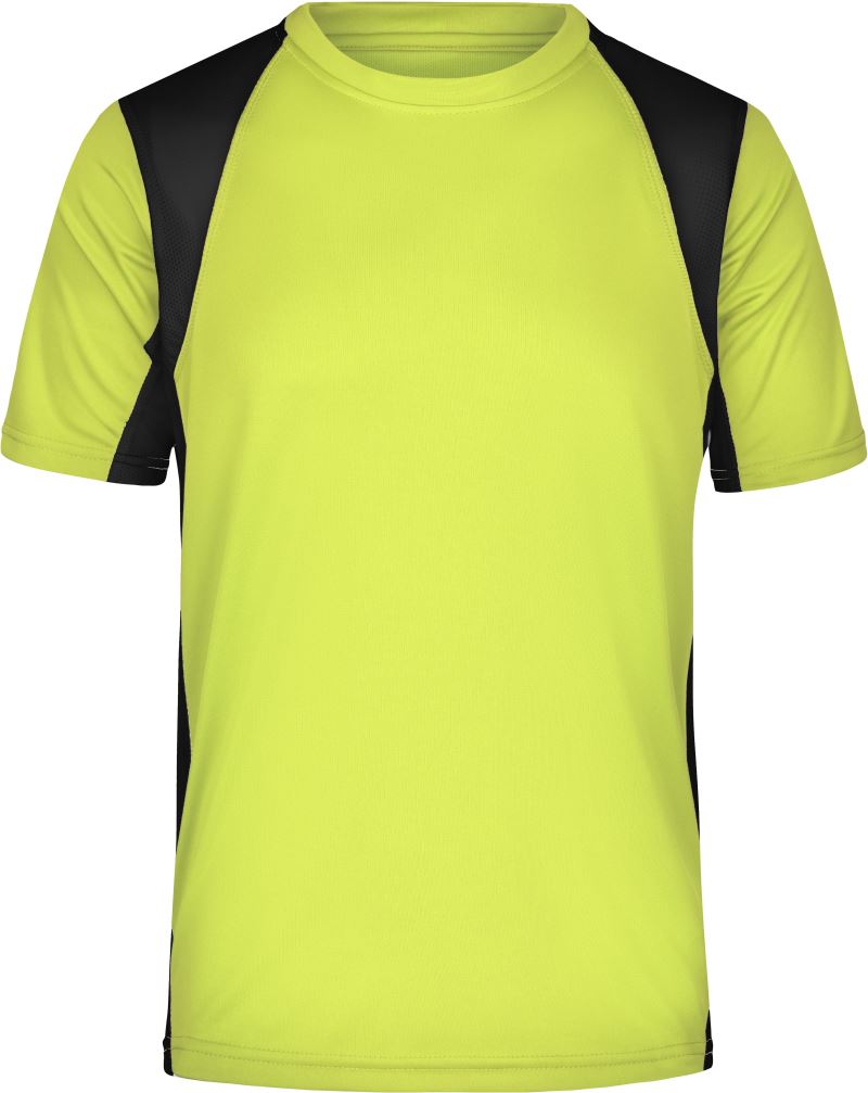 Pánské běžecké tričko - fluo yellow/black