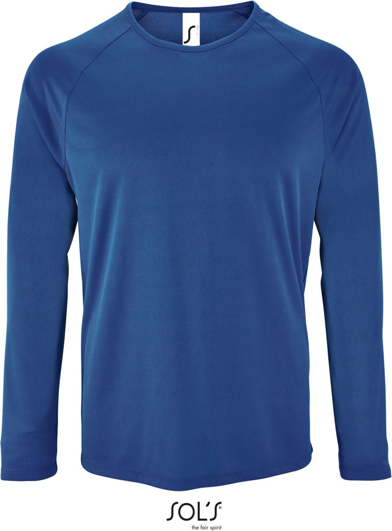 Levně Pánské sportovní tričko s dlouhým rukávem - royal blue