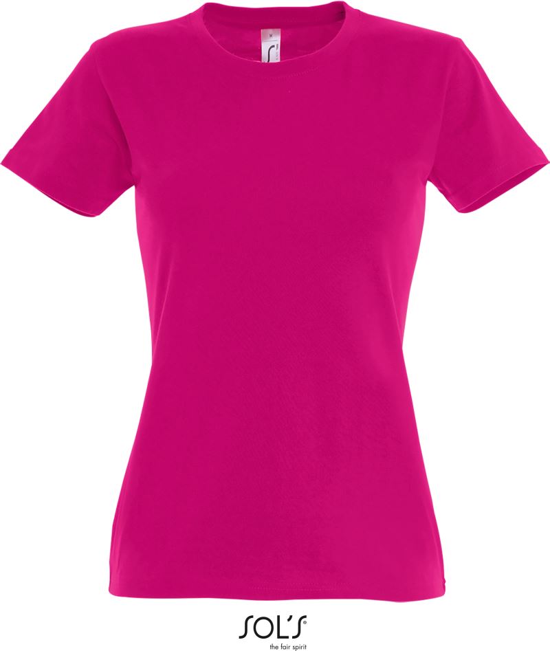 Levně Dámské tričko z těžké bavlny - fuchsia