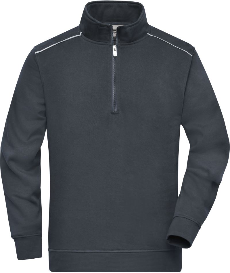 Levně Pracovní mikina s 1/4 zipem - Solid - carbon