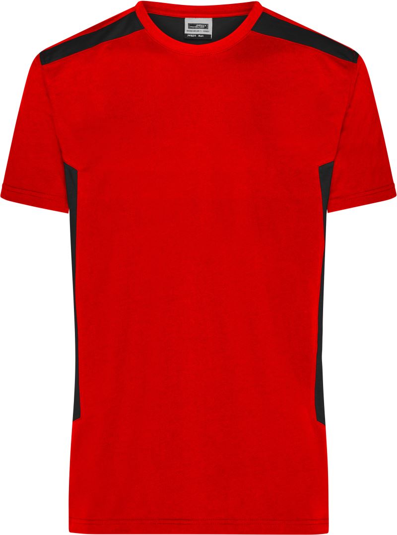Levně Pánské pracovní tričko - Strong - red/black