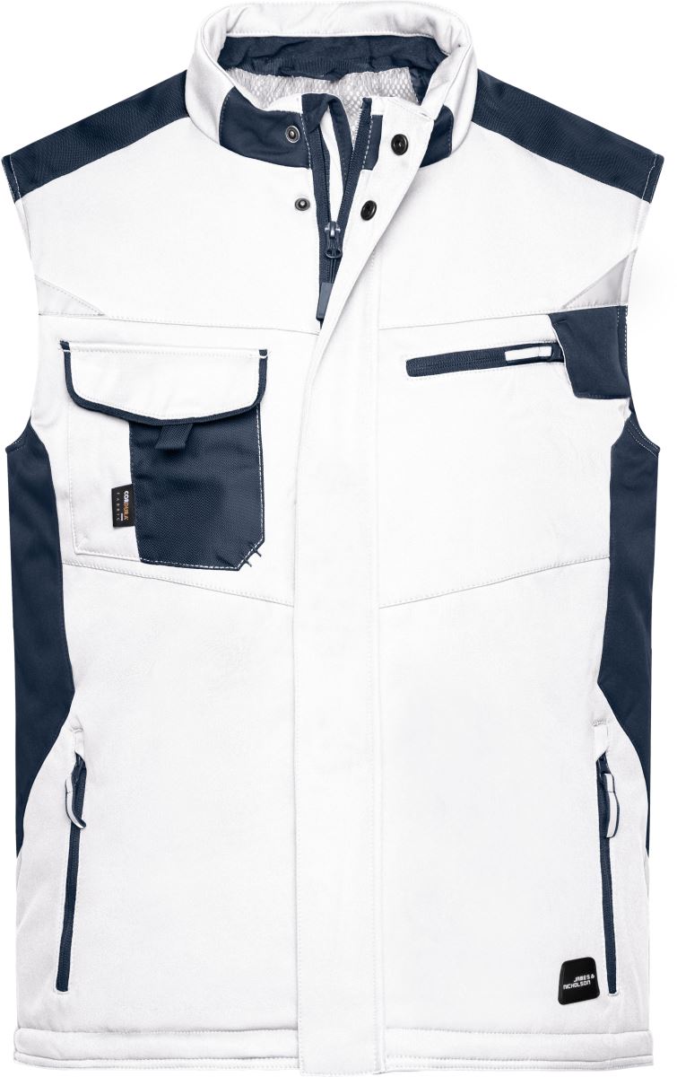 Levně Pracovní zimní softshellová vesta - Strong - white/carbon