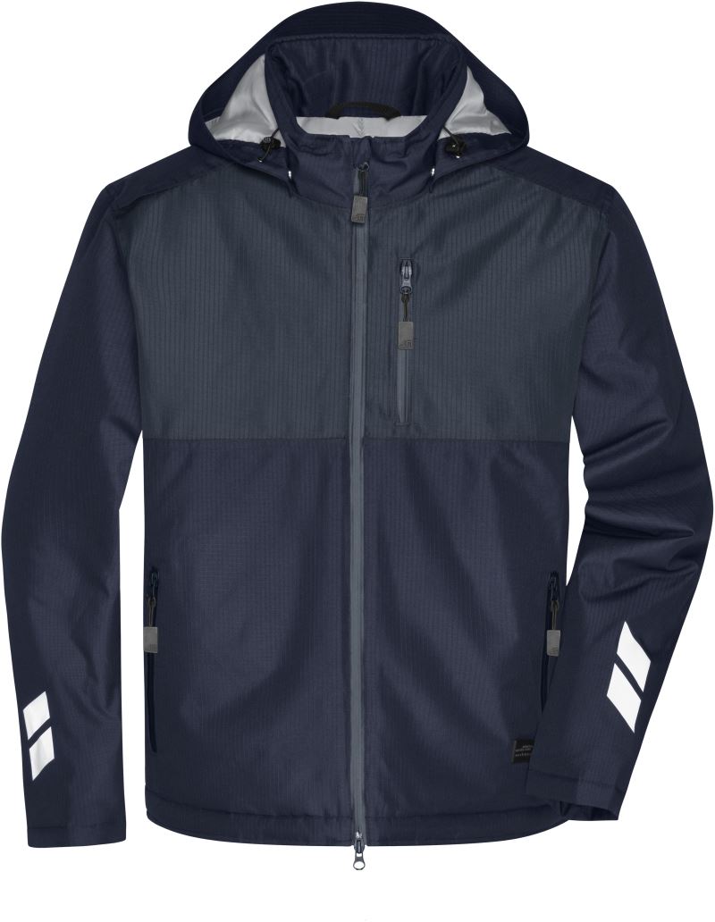 Levně Pracovní hardshellová polstrovaná bunda - navy/carbon