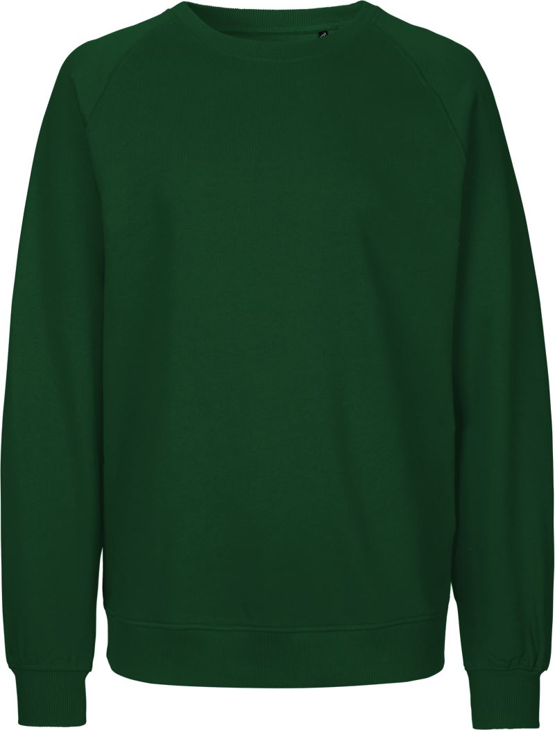 Unisex raglánová mikina z bio bavlny - bottle green