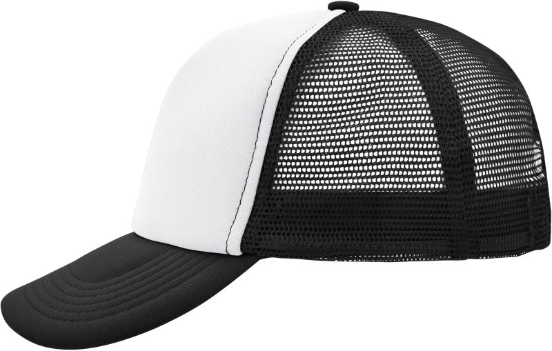 Levně 5 panelová polyesterová síťovaná kšiltovka - white/black
