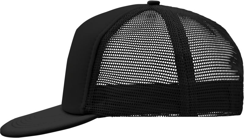 Levně 5 panelová síťovaná kšiltovka s plochým kšiltem - black/black