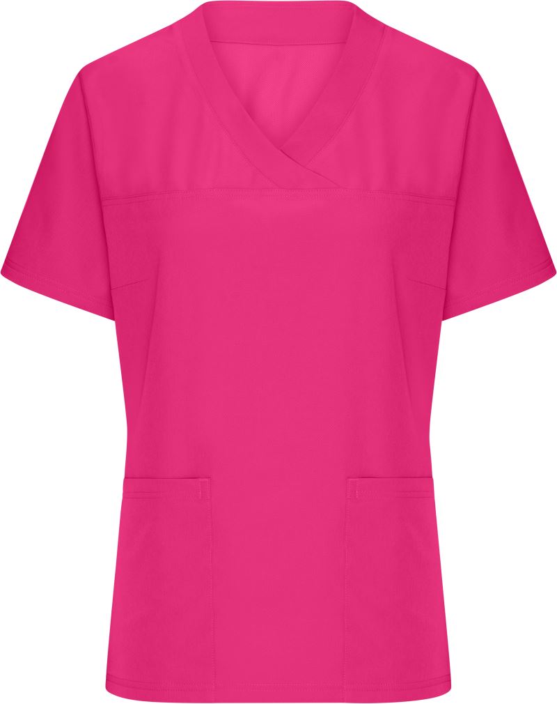 Levně Dámský strečový kazak s výstřihem do V - pink