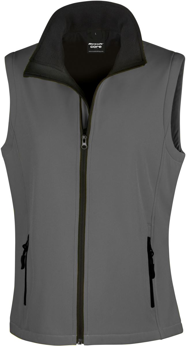 Levně Dámská 2-vrstvá softshellová vesta "Printable" - charcoal/black