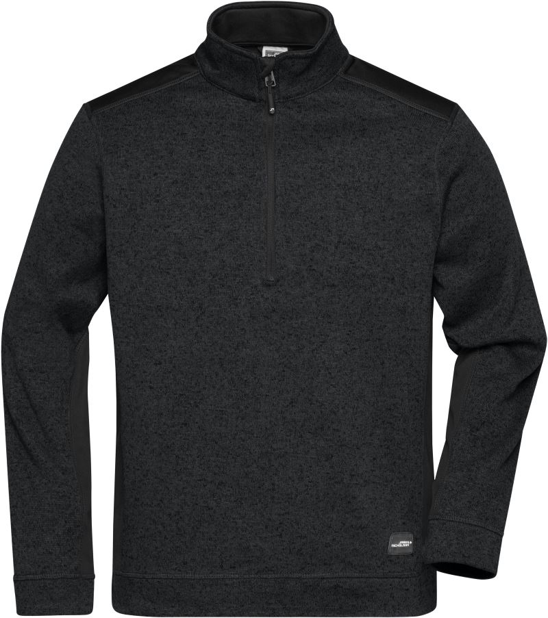 Levně Pánská pracovní bunda z fleecu, 1/2 zip - Strong - black/black