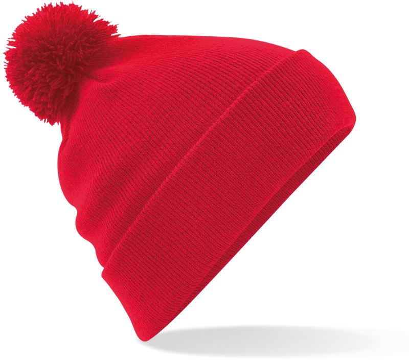 Levně Originální čepice s bambulí - classic red