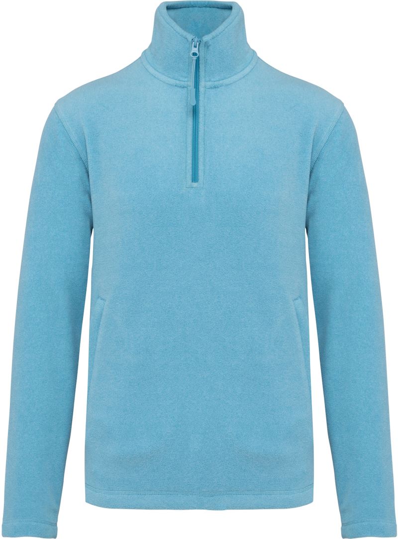 Levně Mikrofleecová mikina s 1/4 zipem "Enzo" - cloudy blue heather