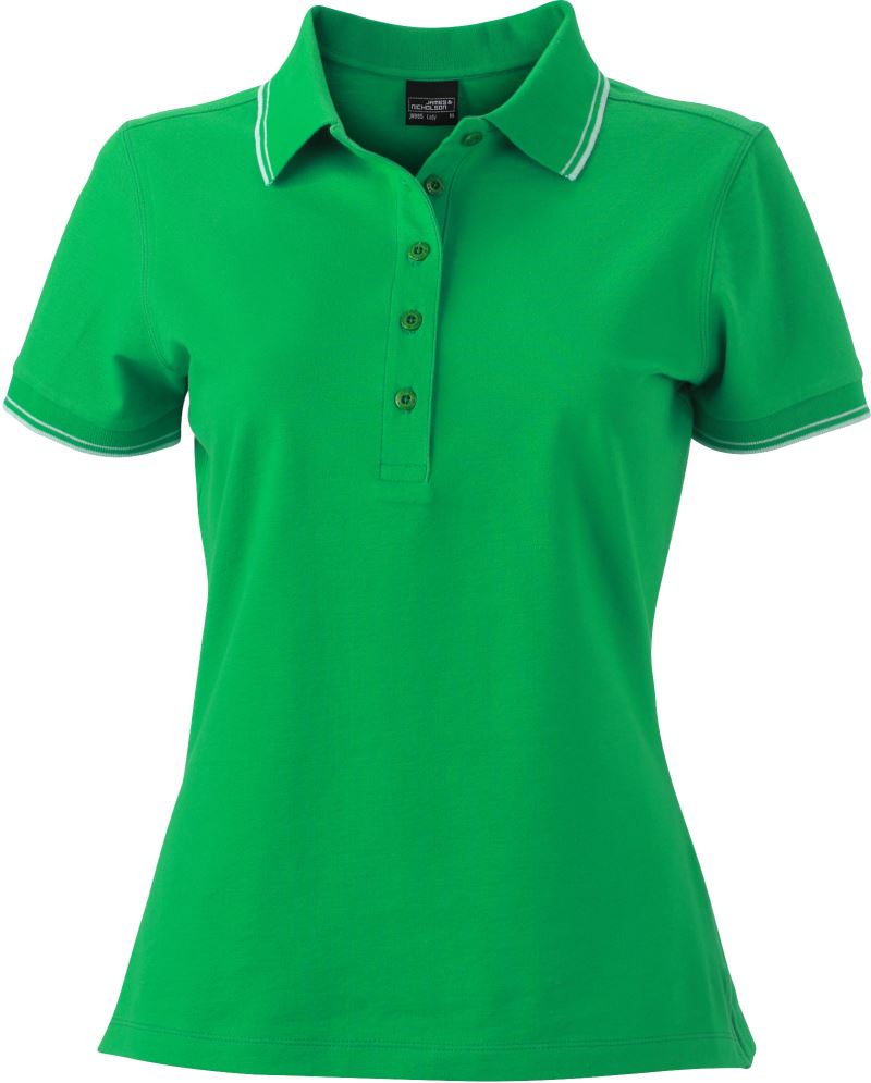 Levně Dámské piqué polo - fern green/white