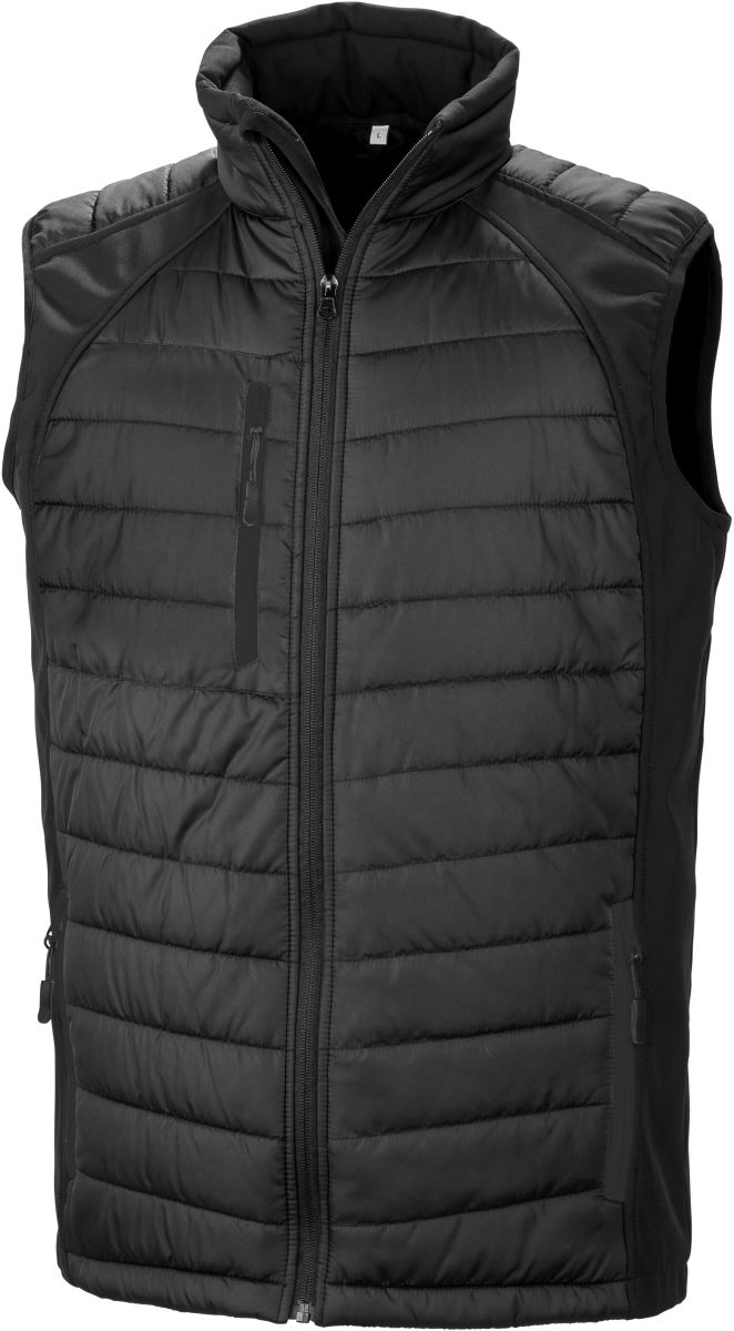 Levně Hybridní vesta "Compass" - black/black