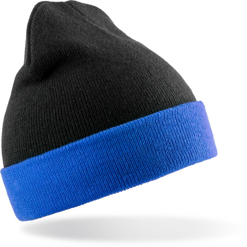 Levně Pletená čepice "Black Compass" - black/royal