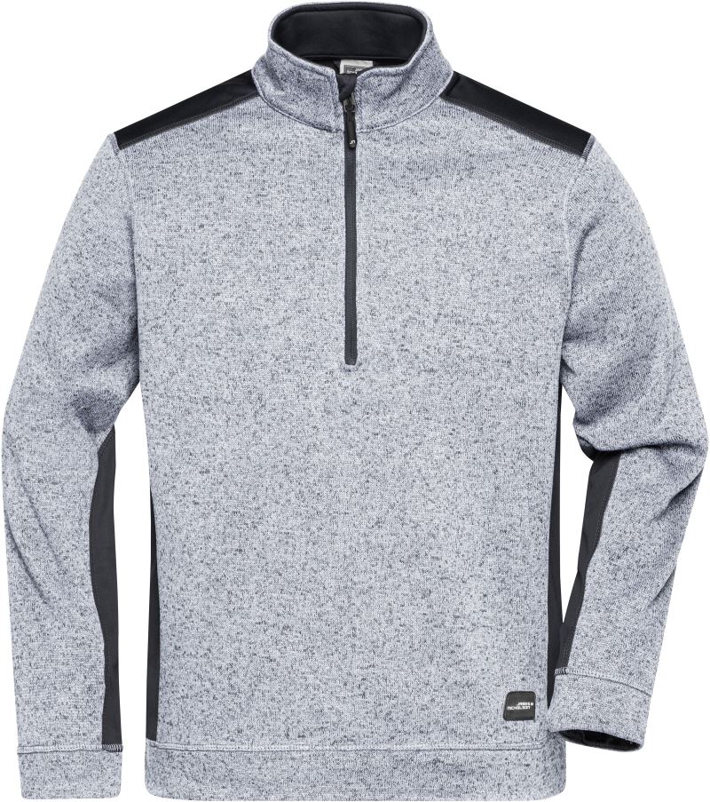 Levně Pánská pracovní bunda z fleecu, 1/2 zip - Strong - white melange/carbon