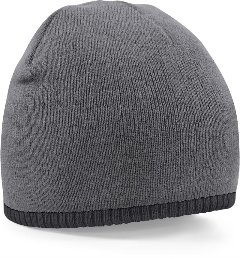 Levně 2-barevná pletená čepice - graphite grey/black