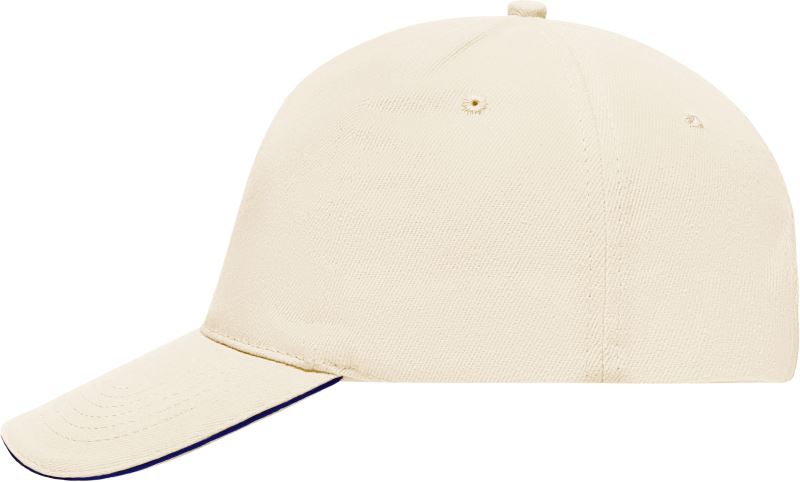 Levně 5 panelová sandwich kšiltovka - natural/navy