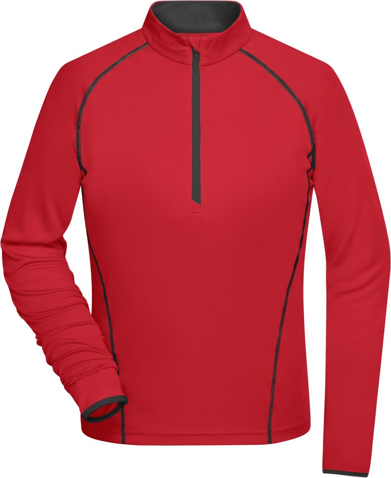 Levně Dámské funkční tričko s dlouhým rukávem - red/black