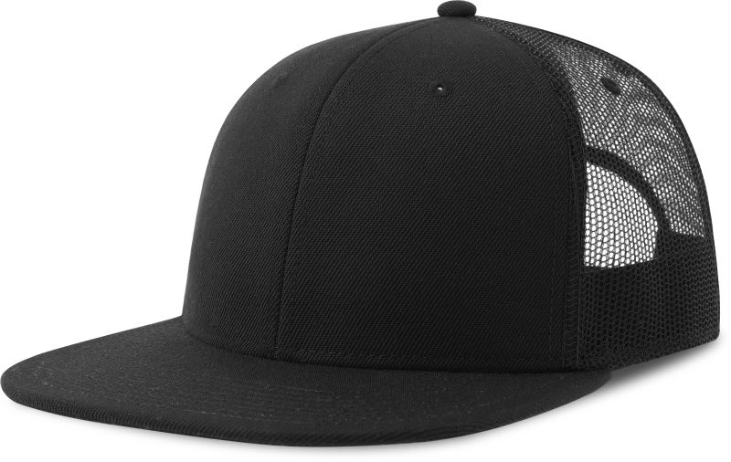 6 panelová Trucker kšiltovka - black/black