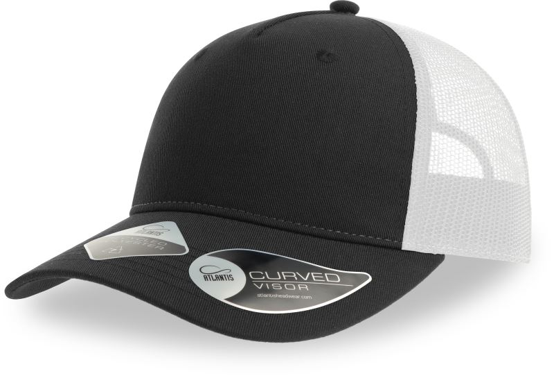 5 panelová Trucker kšiltovka - black/white