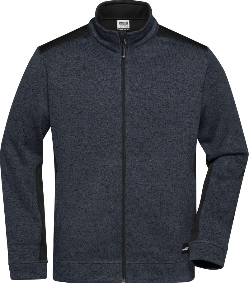 Levně Pánská pracovní bunda z pleteného fleecu - Strong - carbon melange/black