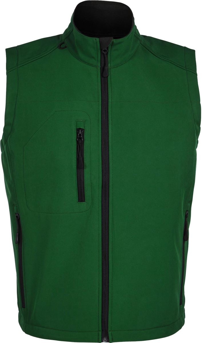 Levně Pánská 3-vrstvá softshellová vesta - bottle green