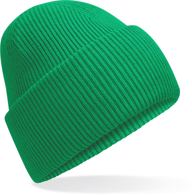 Levně Pletená čepice s manžetou "Recycled" - kelly green