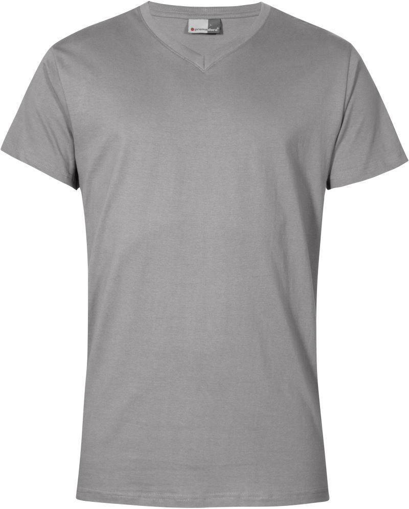 Levně Pánské tričko "Premium" s výstřihem do V - new light grey