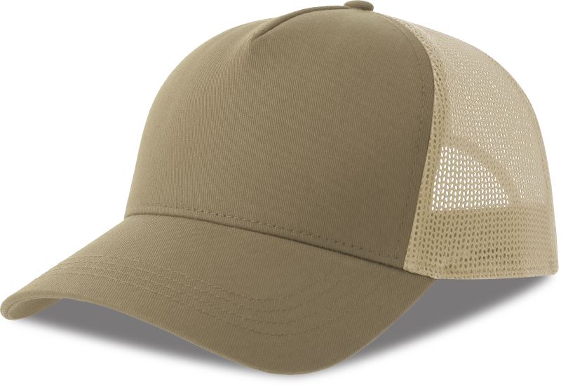 Levně 5 panelová Trucker kšiltovka - khaki/stone