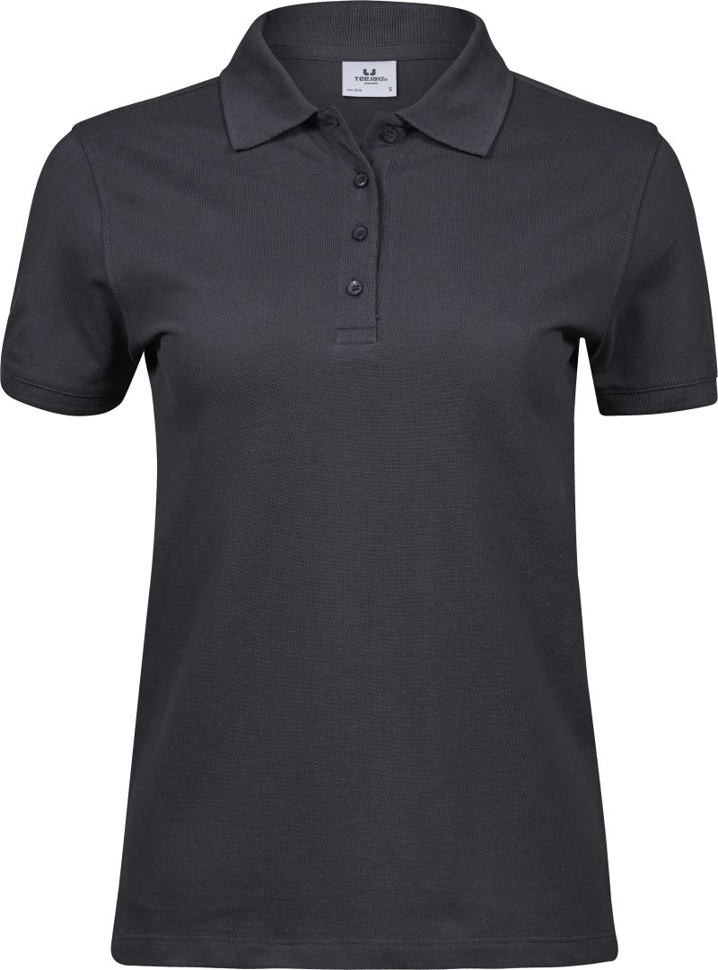 Levně Dámské piqué polo z těžké bavlny - dark grey