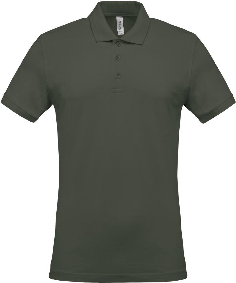 Levně Pánské piqué polo - dark khaki