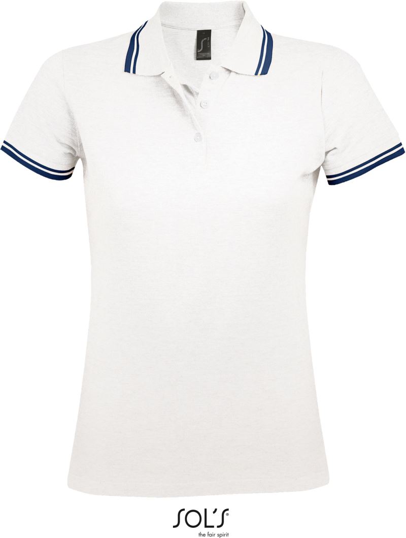 Levně Dámské piqué polo - white/navy