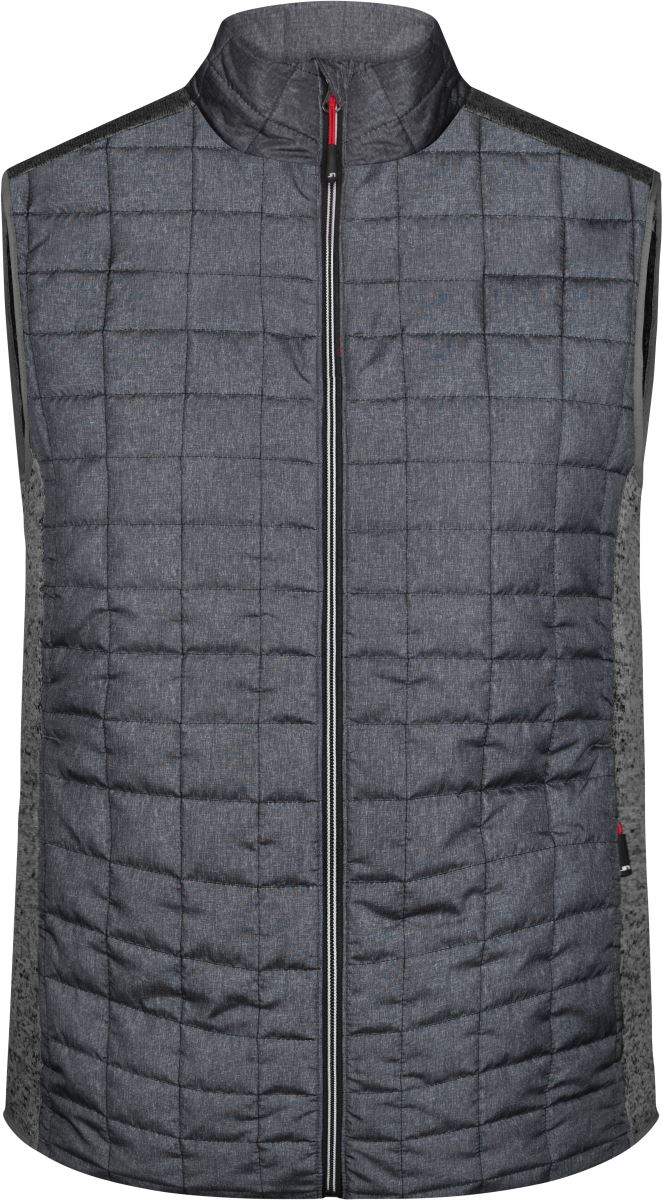 Pánská pletená hybridní vesta - grey melange/anthracite melange