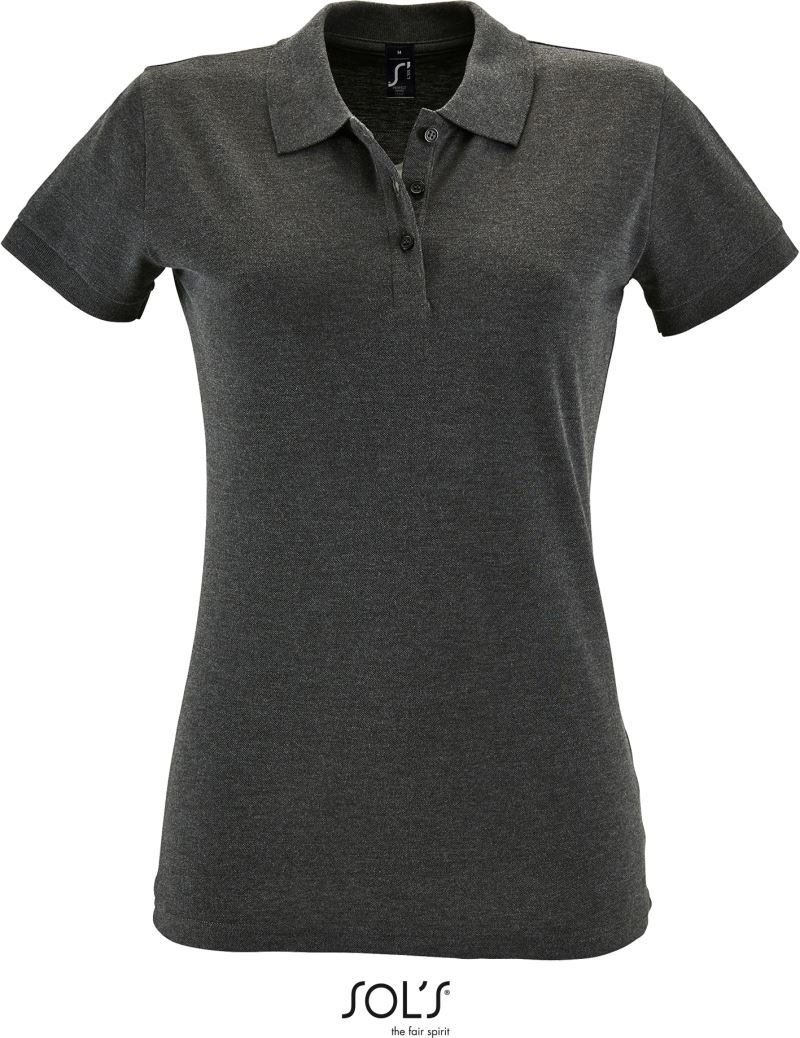 Levně Dámské piqué polo - charcoal melange