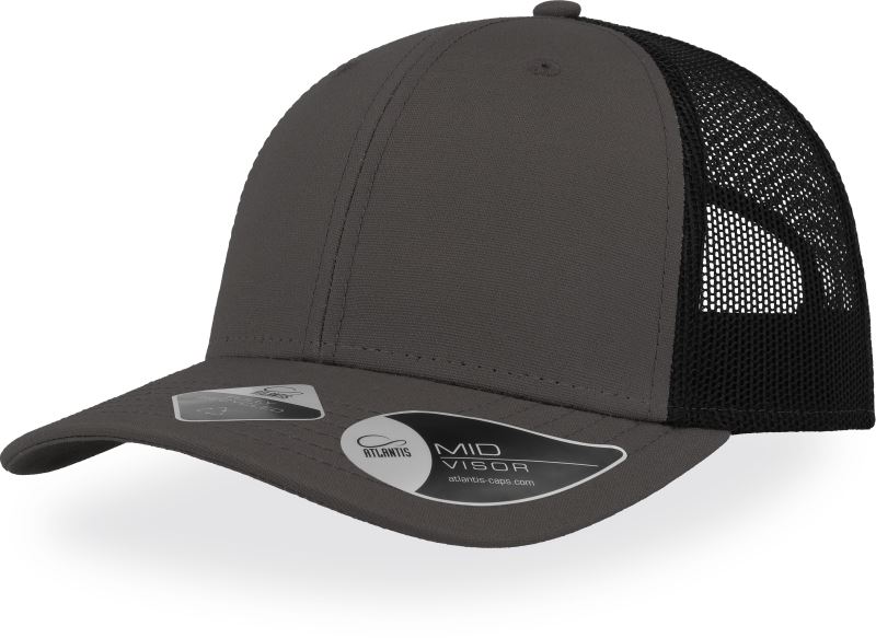 Levně 6 panelová síťovaná kšiltovka "Recy Three" - dark grey/black