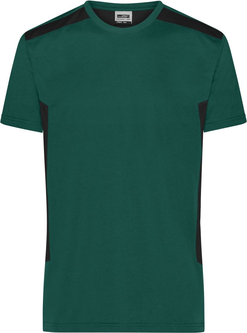Levně Pánské pracovní tričko - Strong - dark green/black