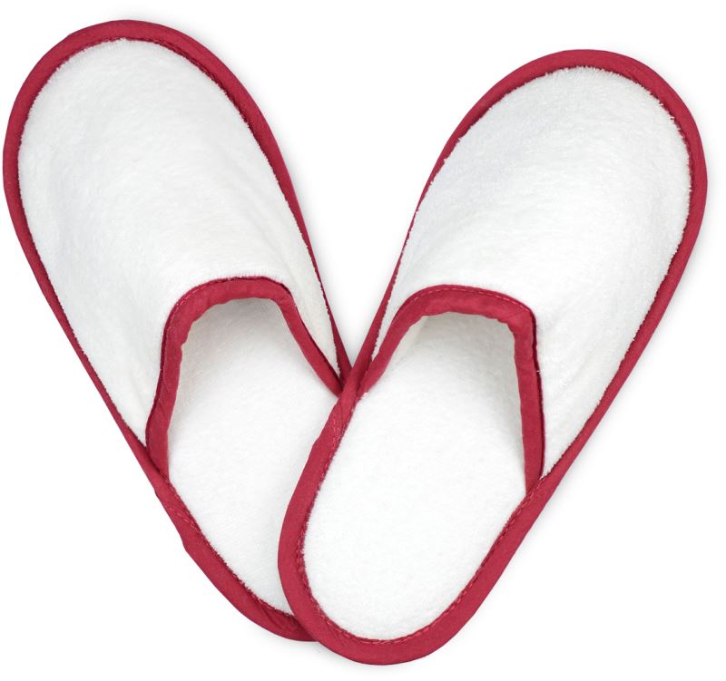 Froté pantofle - white/burgundy