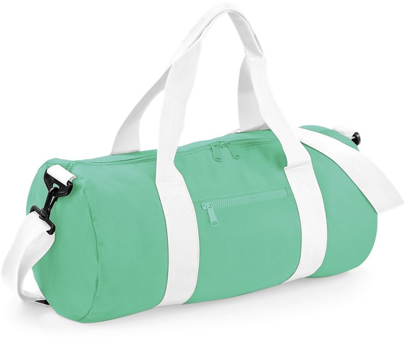 Levně Kulatá sportovní taška - mint green/white