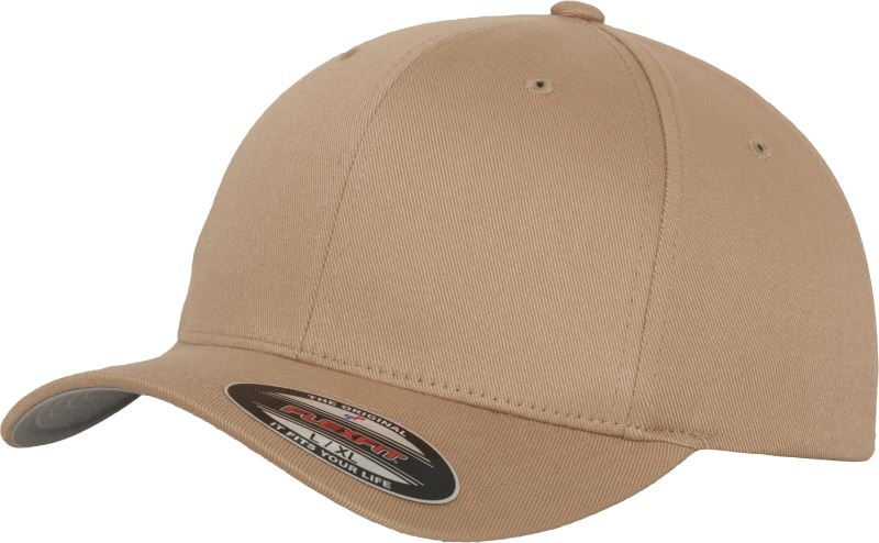 Levně 6 panelová vlněná česaná kšiltovka Flexfit - khaki