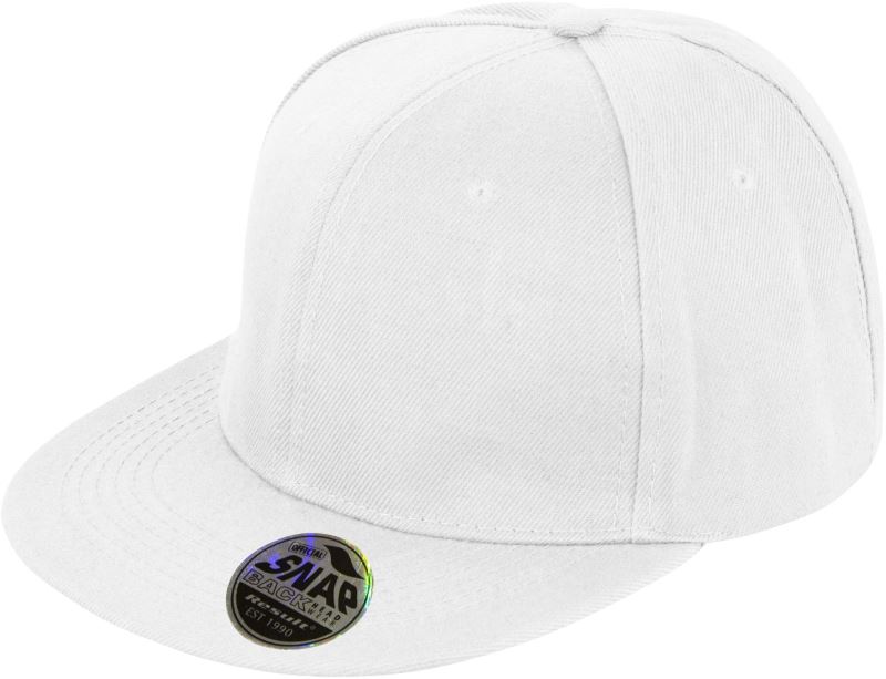 Levně 6 panelová kšiltovka s plochým kšiltem - white