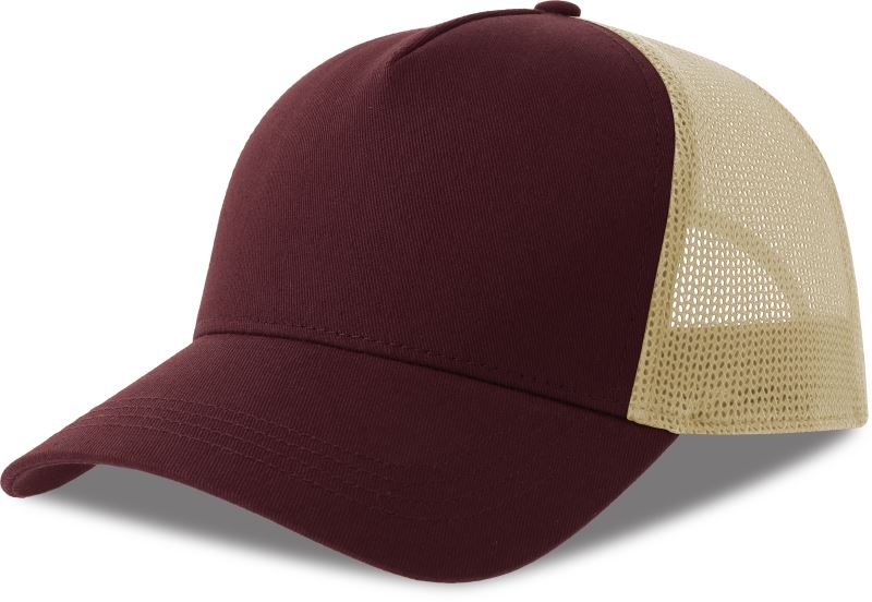 Levně 5 panelová Trucker kšiltovka - burgundy/stone